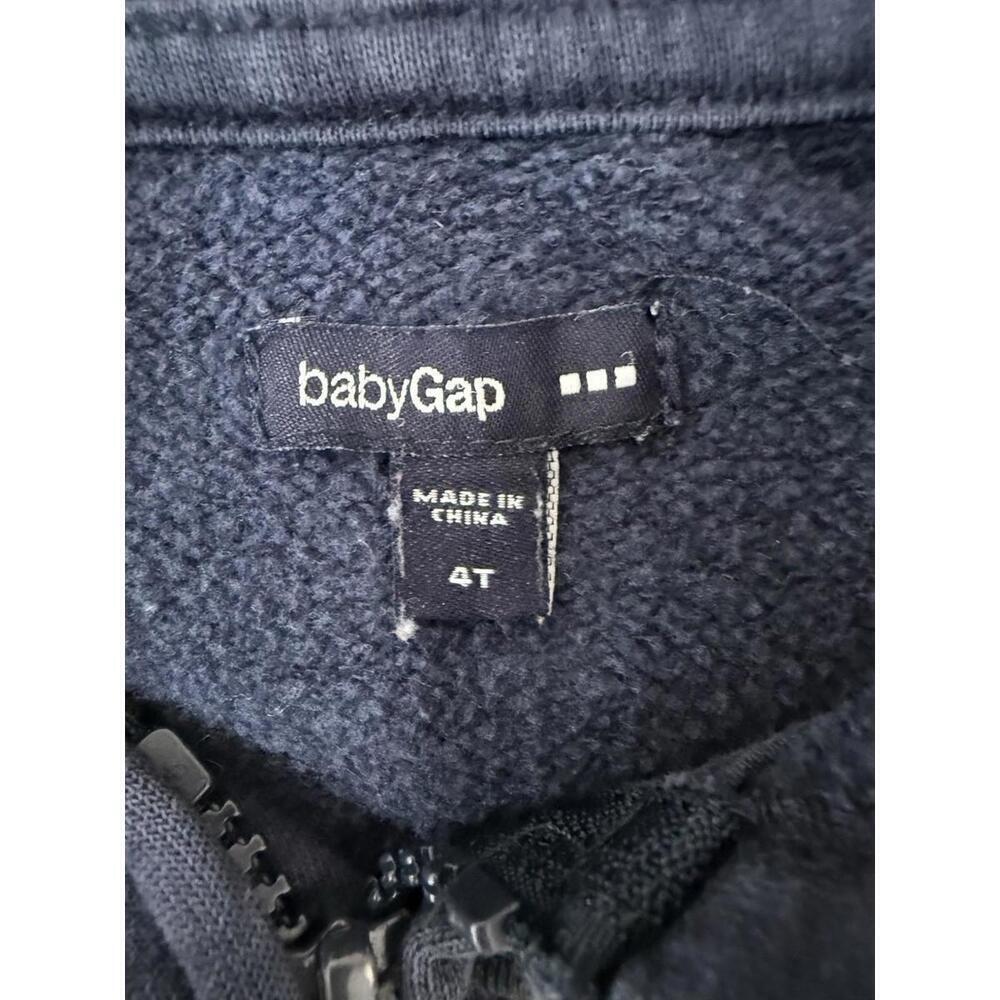 Baby Gap Logo Print Zip Hoodie Blue fits 4 yr year old comfy fleece - Picture 3 of 5